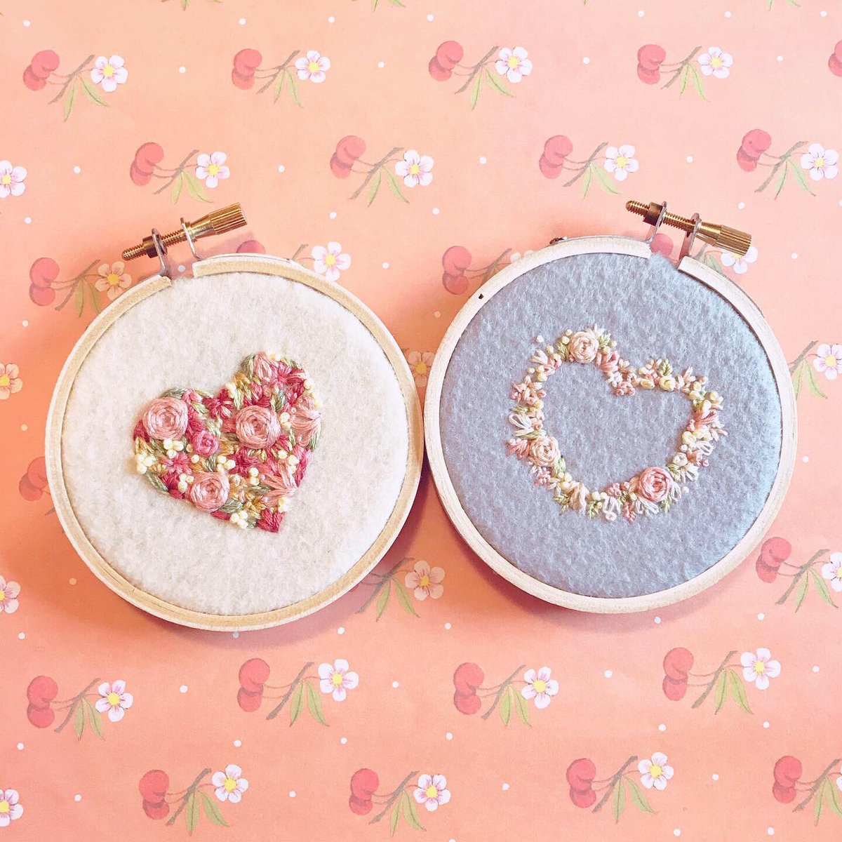 🌸 Valentines Day Embroideries 🌸 Just put these cuties up for sale at mreemusic.com/store #embroidery #valentines 💕