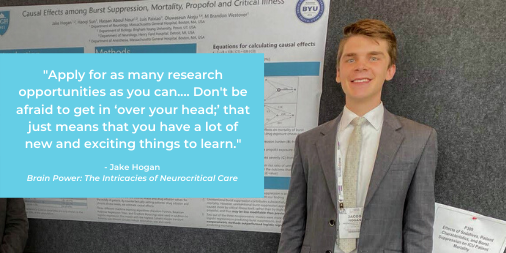 BYUHonorsProg's tweet photo. Throughout his time as an undergraduate, Jake Hogan has had many opportunities to employ his skills of inquiry. Most notably, Hogan has received accolades for his Honors Thesis research on ICU patients' brain activity. To read more, go to https://t.co/olbgF49TOw https://t.co/oJRgloQ9ZP