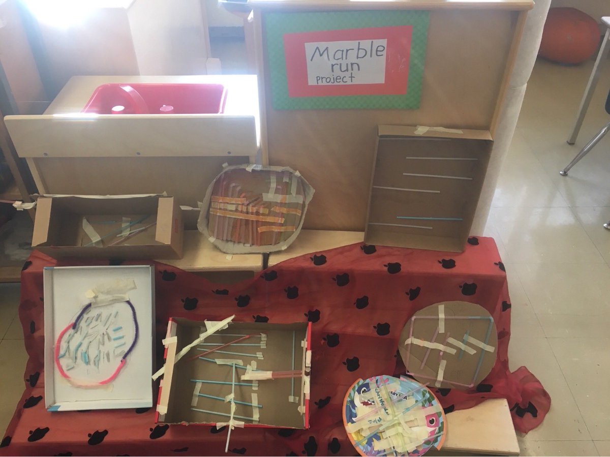 JK students created marble mazes/runs.