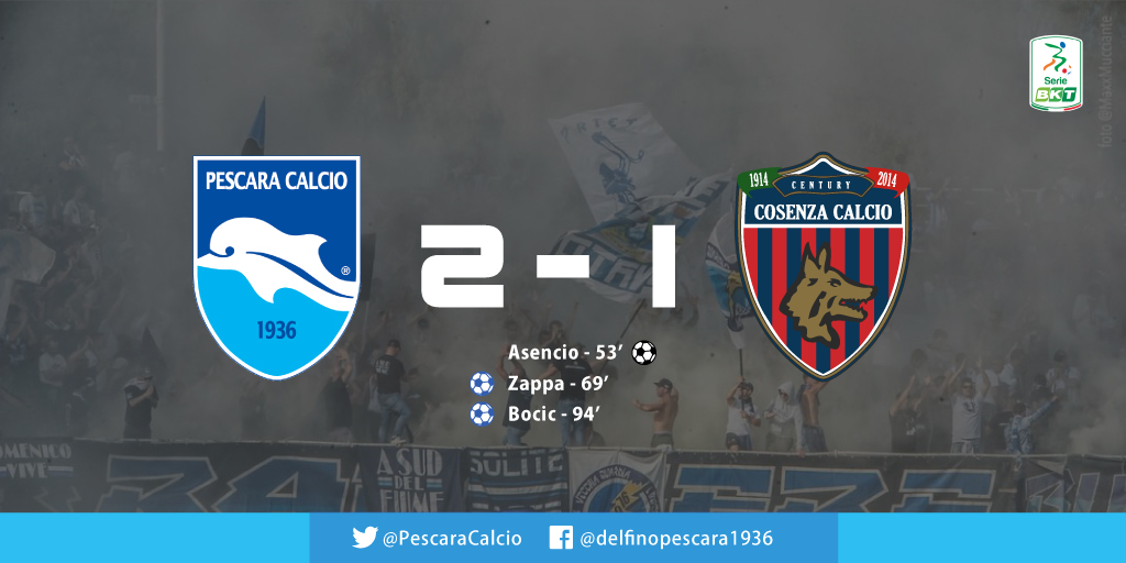Tedarco96's tweet photo. @PescaraCalcio Scusate il ritardo! Stavo ancora esultandooooo! 🐬🐬
#PesCos 2-1 https://t.co/5hwJF0PyoV