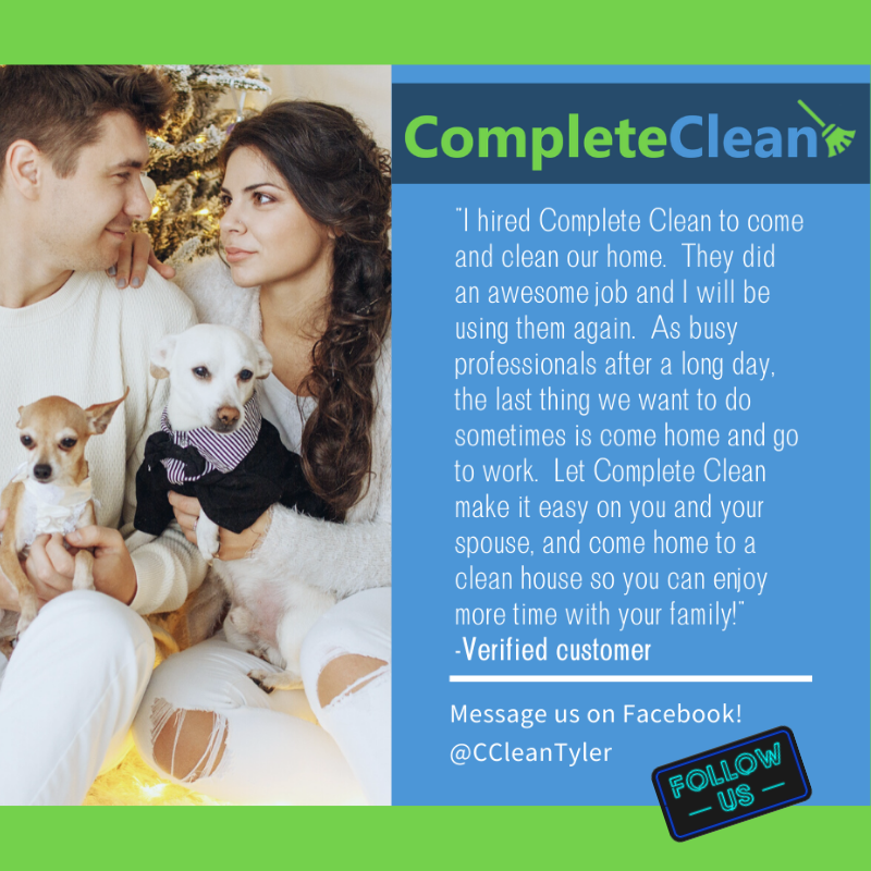 ccleantyler's tweet photo. Trust Complete Clean for all your commercial and residential maid service needs. #completeclean #LocallyOwned #ETX #EastTexas #cleaningservice #events #Tylercleaning #TylerTX #BusinessGrowth #community https://t.co/c1ycxFDyhE