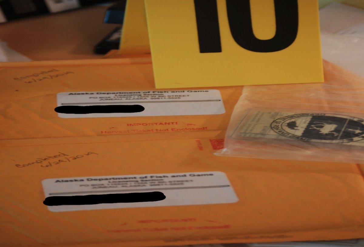 NPS photo of evidence from the investigation of a man who unlawfully guided hunts in Noatak National Preserve.