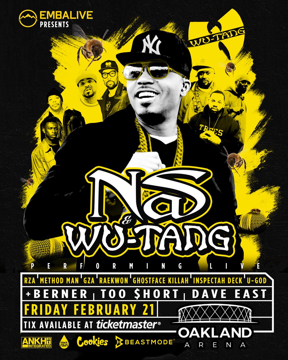 Nas, Wu Tang, Berner, Too $hort.... 

Get Your Tickets Now at Ticketmaster.com