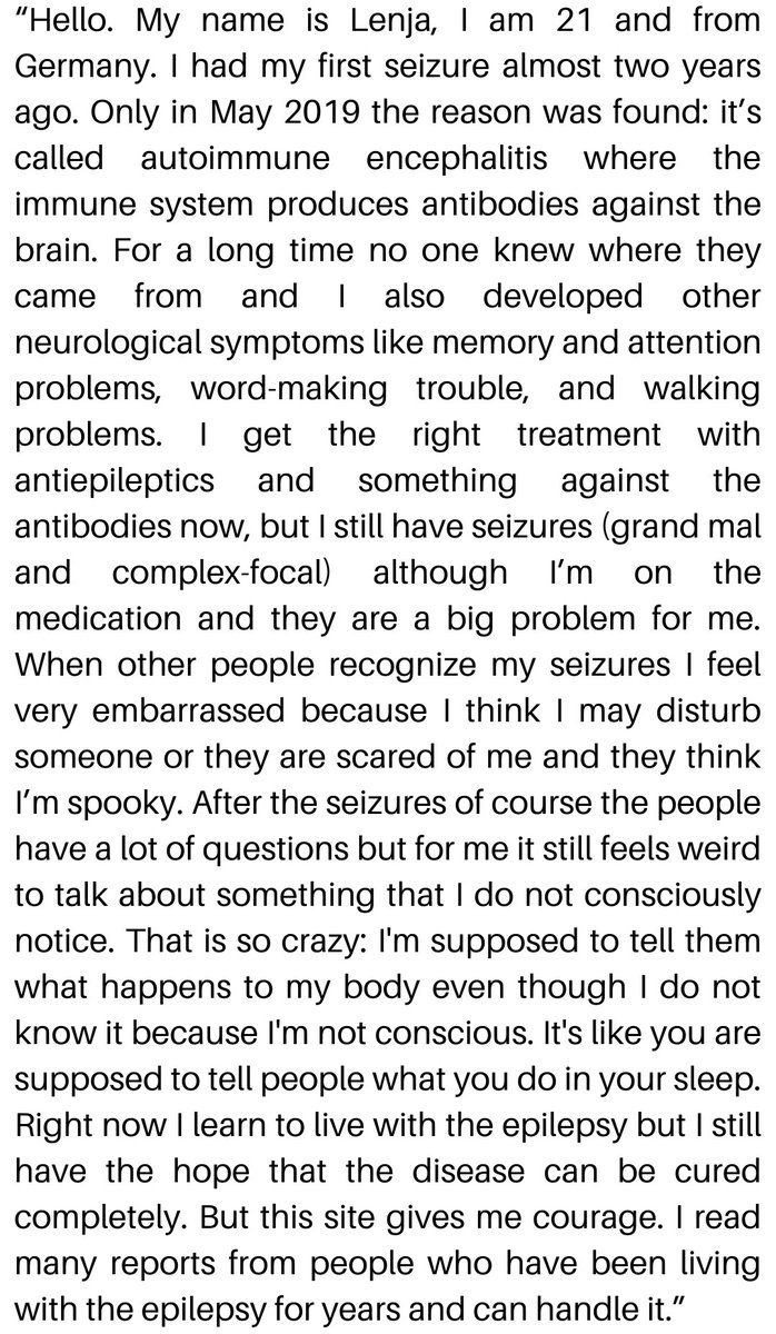 globalepilepsy's tweet photo. “Hello. My name is Lenja, I am 21 and from Germany. I had my first seizure almost two years ago. Only in May 2019 the reason was found: it’s called autoimmune encephalitis where the immune system produces antibodies against the brain...” https://t.co/SXXF1WFyiq