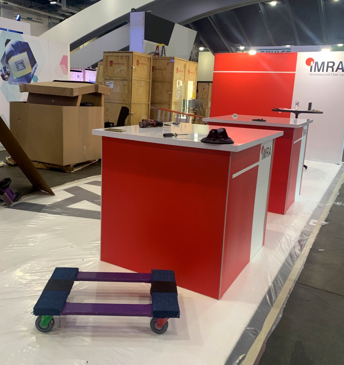 IMRAsales's tweet photo. It's happening people! Time to set up the @PhotonicsWest booth. Stop by booth 544 Tuesday - Thursday to see what IMRA is up to! https://t.co/C5SIVI8YBv
