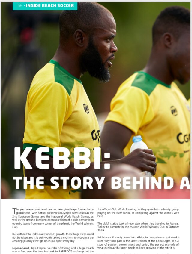 kbeachsoccer's tweet photo. We are featured on 
@beachsoccerworldwide magazine Barefoot. Click the link below and turn to page 68 for more details.

https://t.co/2WmB9cZb87

 #kebbi #beach #soccer #Africa #NumberOne #ourstory #kebbitotheworld #ourkebbi https://t.co/PF1Z89e9G5