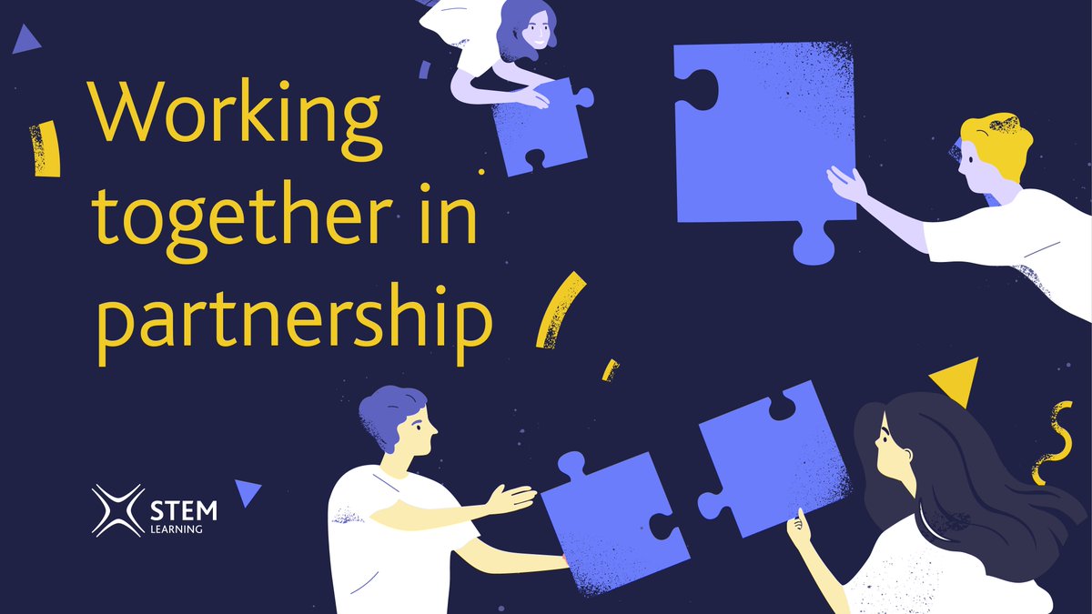 Text saying: Working together in partnership with illustration of people putting a jigsaw together. 