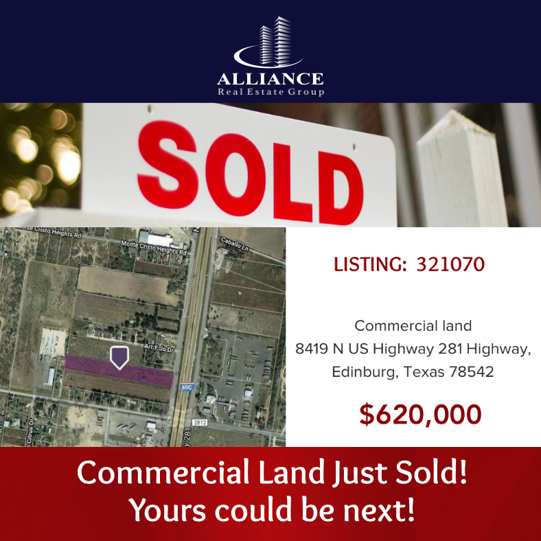 AREGTEXAS's tweet photo. Sold! Commercial #land just sold,620,000 in #edinburgtx by Broker Fernando Pacheco, #youcouldbenext. Congratulations! 👏🎉🎊🥂#rgv #mcallen #rgvrealestate #mcallenrealestate https://t.co/AnBDV5XtXl