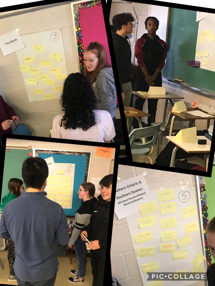 LesleySalvatore's tweet photo. Grade 9 Geo students @StPiusXOCSB activate prior schema by brainstorming about Canada’s regions. The first day of a new semester is always exciting #verticallearningspaces #collaboration #GCG1D https://t.co/oQ0Df8PuTI