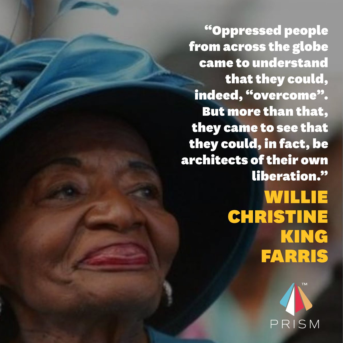higheredprism's tweet photo. Willie Christine King Farris, eldest &amp; only living sibling of MLK Jr., was an educator at Spelman College for 48 years, retiring in 2014. She's best known for her teaching, public service, speaking, and author of several books. #BHM #BHM2020 #HigherEd #BlackHistoryMonth https://t.co/tFQhy3v71W