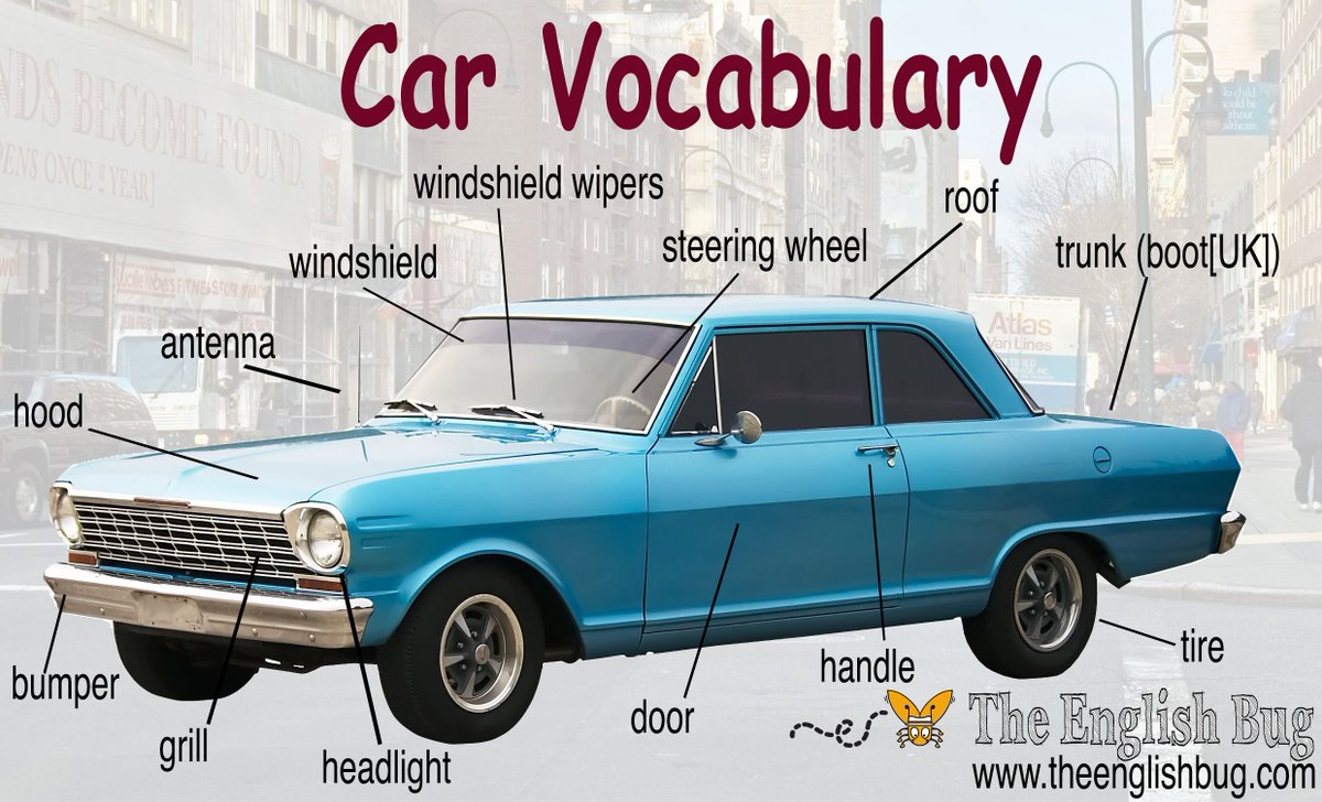Do you like driving? When did you pass your driver license? 
Revise #car #vocabulary!

#esl #English #languagelearning 
<a href="/TheEnglishBug/">The English Bug</a>
