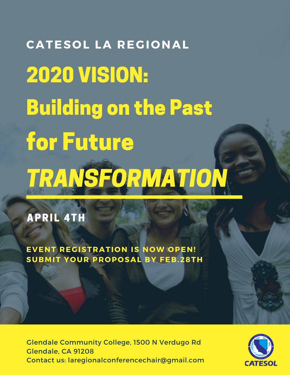 CATESOLLAR's tweet photo. #CATESOLLA20 Register now for the CATESOL LA Regional Conference on April 4th: https://t.co/cwVB20GSwo https://t.co/613YJFLBwc