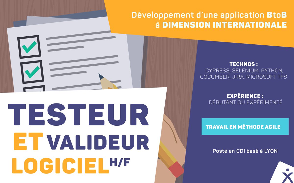 agixis_lyon's tweet image. [JOB]📣🕵️ À la recherche d&apos;une opportunité de carrière en Test&amp;amp;Validation ?
✔️Développement d&apos;une appli B2B pour un grand compte international
✔️Au sein d&apos;une équipe de 10 personnes en méthode Agile
Vous souhaitez en savoir + ? 🙌 Contactez-nous !
#job #testetvalidation