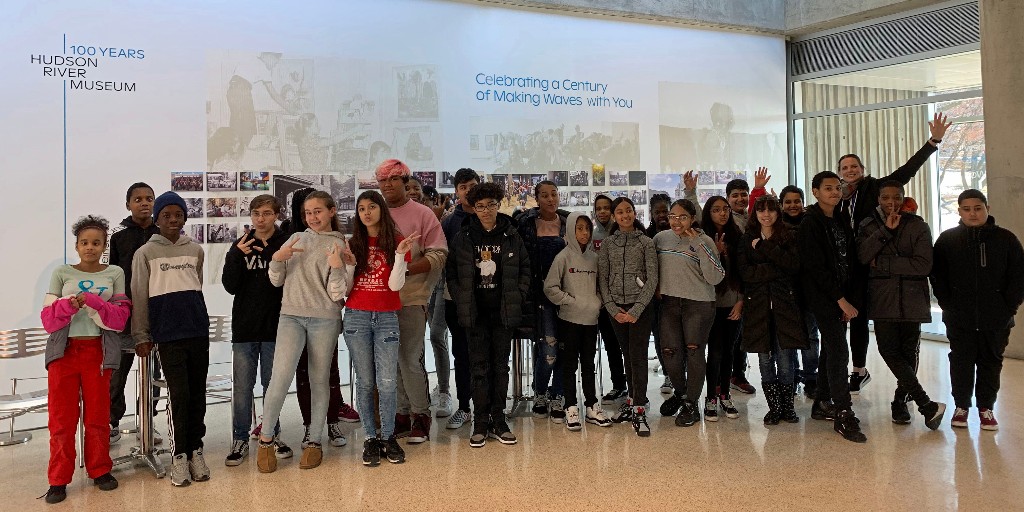 HudsonRivMuseum's tweet photo. It's #MuseumEdMonday, and we're highlighting HRM's partnership with the @CarvelIceCream Foundation. Recently, 35 7th and 8th graders from @PalPrep in the @CityofYonkers came to the HRM for our popular “Orbits” program and put their analytical skills to work. Thanks Carvel! https://t.co/L9goq8bqI0