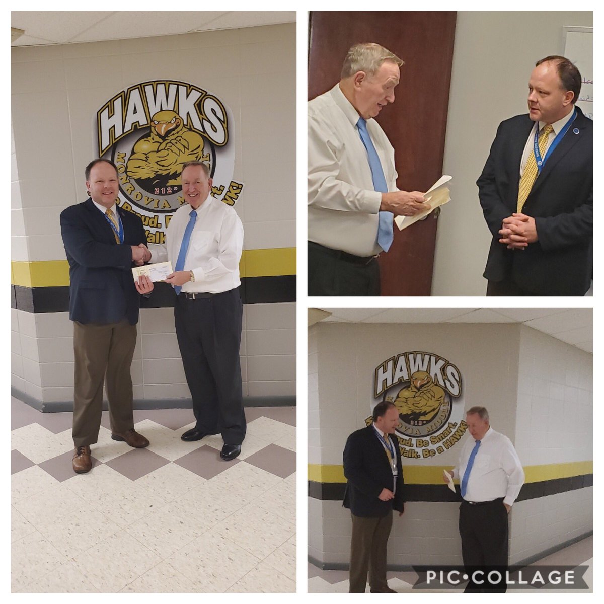monroviahawks's tweet photo. Something exciting happened today!! Senator Butler came to MMS and gave us a check for $4K for our Instructional Program. Thank you Senator Butler!! #IgniteExcellence #1MMSHAWKS @senbutler https://t.co/zdKUChuFLd
