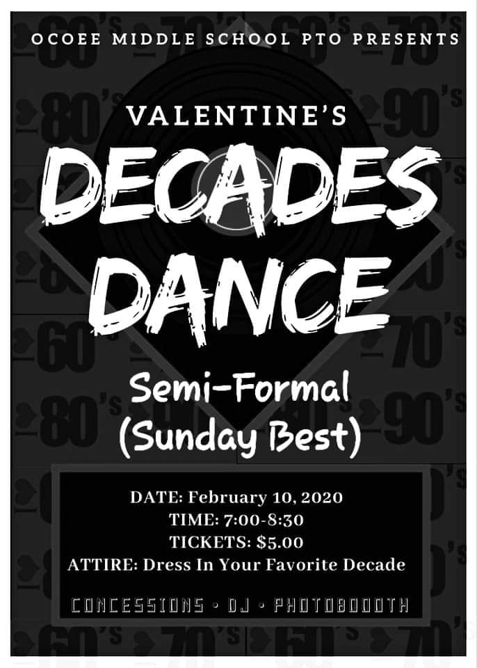Tickets are on sale during lunch this week and day of dance. (2/3 - 2/10)