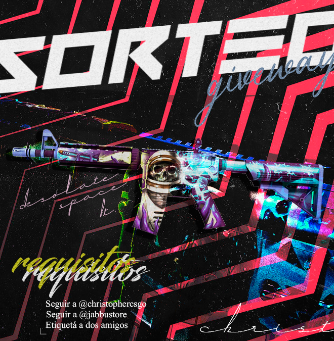 christophercsgo's tweet photo. ¡SORTEO DESOLATE SPACE FT! 👽

Reglas Obligatorias: 

1) Retweet🔁+ Like❤️
2) Follow @christophercsgo &amp; @JabbuStore 
4) Etiquetá a dos amigos en los comentarios

Sorteamos el 10/2/2020⌛ ¡Éxitos! 

#Giveaway #Skin #Free #DesolateSpace #CSGO https://t.co/UTel2eIxaE