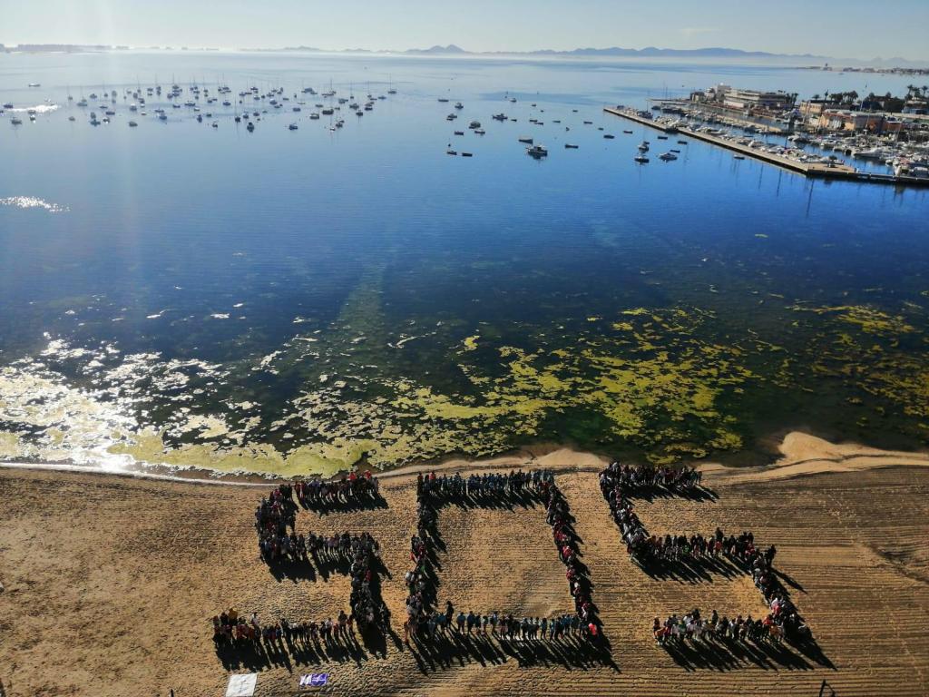 MarisaIllescas's tweet photo. #MarMenor @A3Noticias @24h_tve @La7_tv @telediario_tve @7murciaconecta @MedioambienteN @diariolaopinion  Los alumnos del #CEIPLosPinos de #SanPedroDelPinatar junto con otros centros de la #RegiondeMurcia mandan un SOS para salvar #elmarMenor. https://t.co/IpAxpttt6n