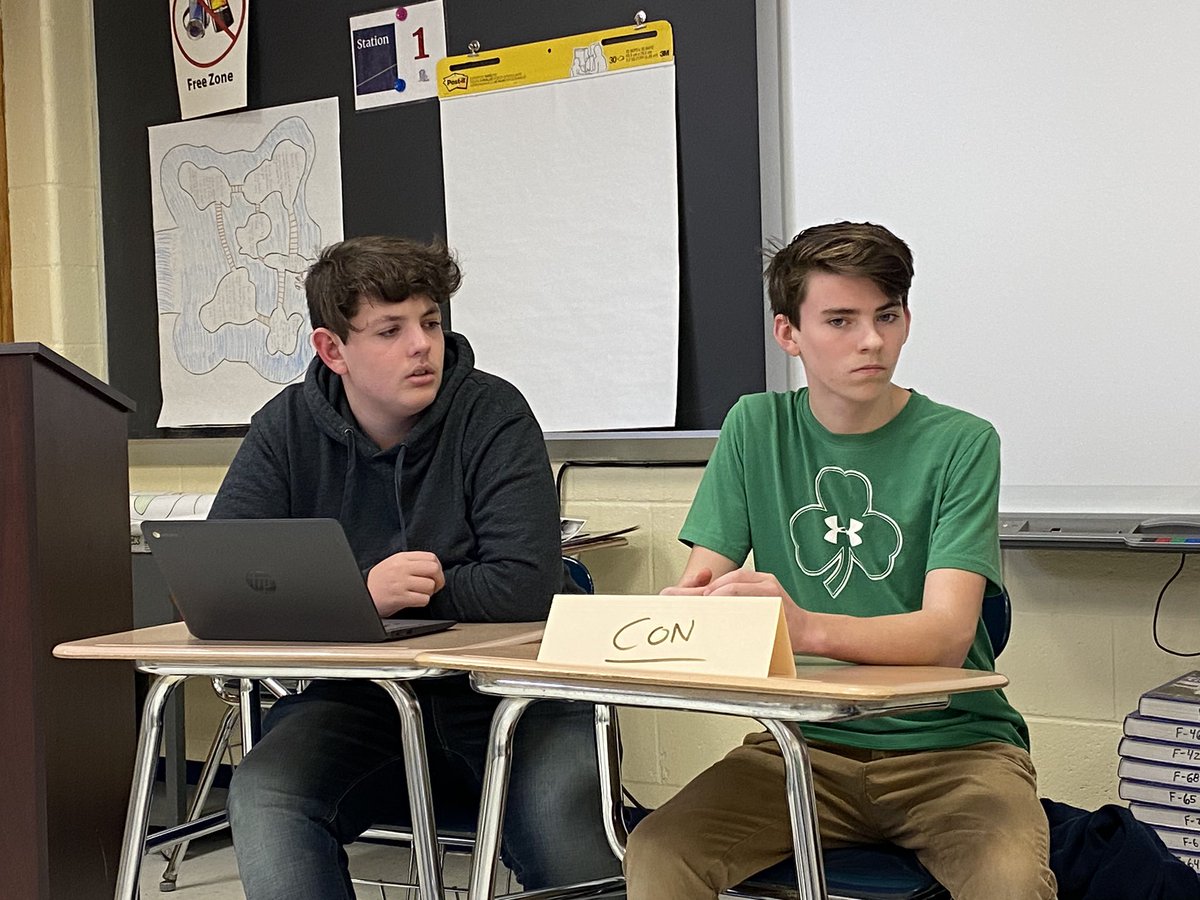 CesareAustin's tweet photo. Foran Debate Club debating pro and con arguments this afternoon. Today’s topic: US domestic energy policy. Foran debate club meets in Mr. Cesare’s room on Monday’s at 2pm. New members are always welcome! #takinginformedaction  @MrBLionPride @MrJimMessina @ManeStMirror https://t.co/YzNBvxSo0I