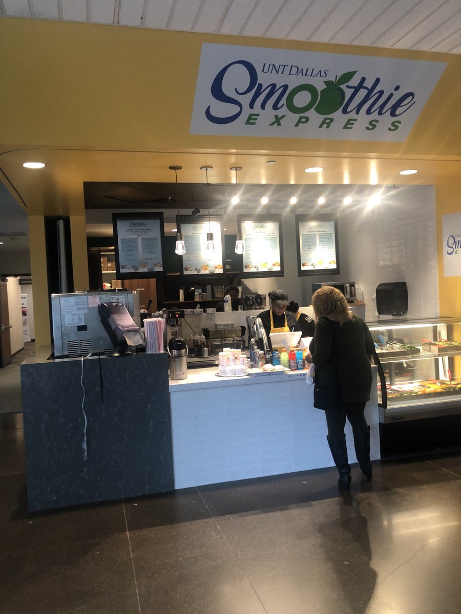Some exciting new things at <a href="/UNTDallas/">UNT Dallas</a>! I’m enjoying a smootie today from our new Smoothie Express and have had meetings inside the new <a href="/Starbucks/">Starbucks</a> in our student center!  Join us here and experience university culture in Dallas!#UNTDallas #Trailblazers #OpenToTheCommunity