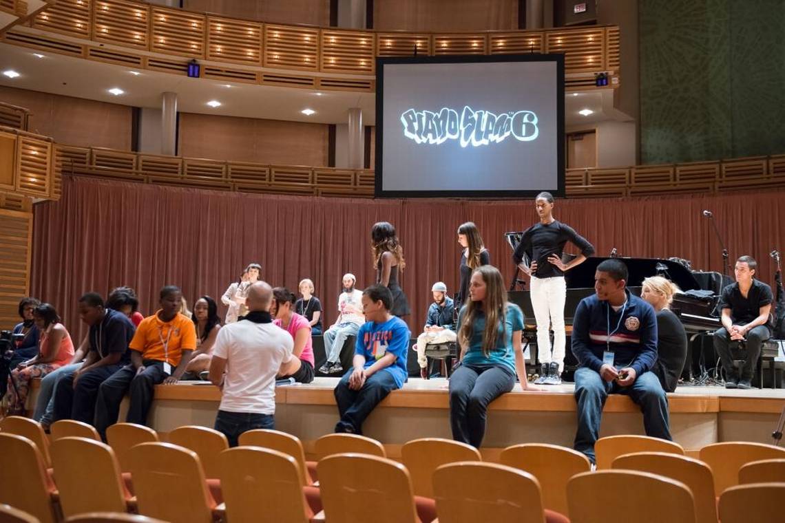PianoSlam's tweet photo. Feb. is not only the month of #LOVE - Its the month of #PianoSlam. This week we meet our #PianoSlam12 winners, host an orientation mtg, #MovementClass #MeetYouCoach day & #rehearsals begin. This is the moment when our #YoungPoets become #professionals. SAVE THE DATE Feb 28 7:30pm https://t.co/9uOm5j5gKO