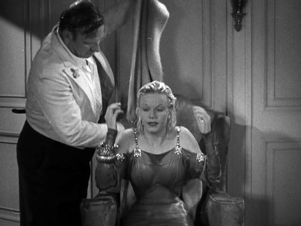 The bleach crisis began on RECKLESS which I neglected to mention, but still some of her real hair was used. Her real hair appears in the storm scene in CHINA SEAS, since she obviously couldn’t be in a wet wig. Here she is, very far from bald.