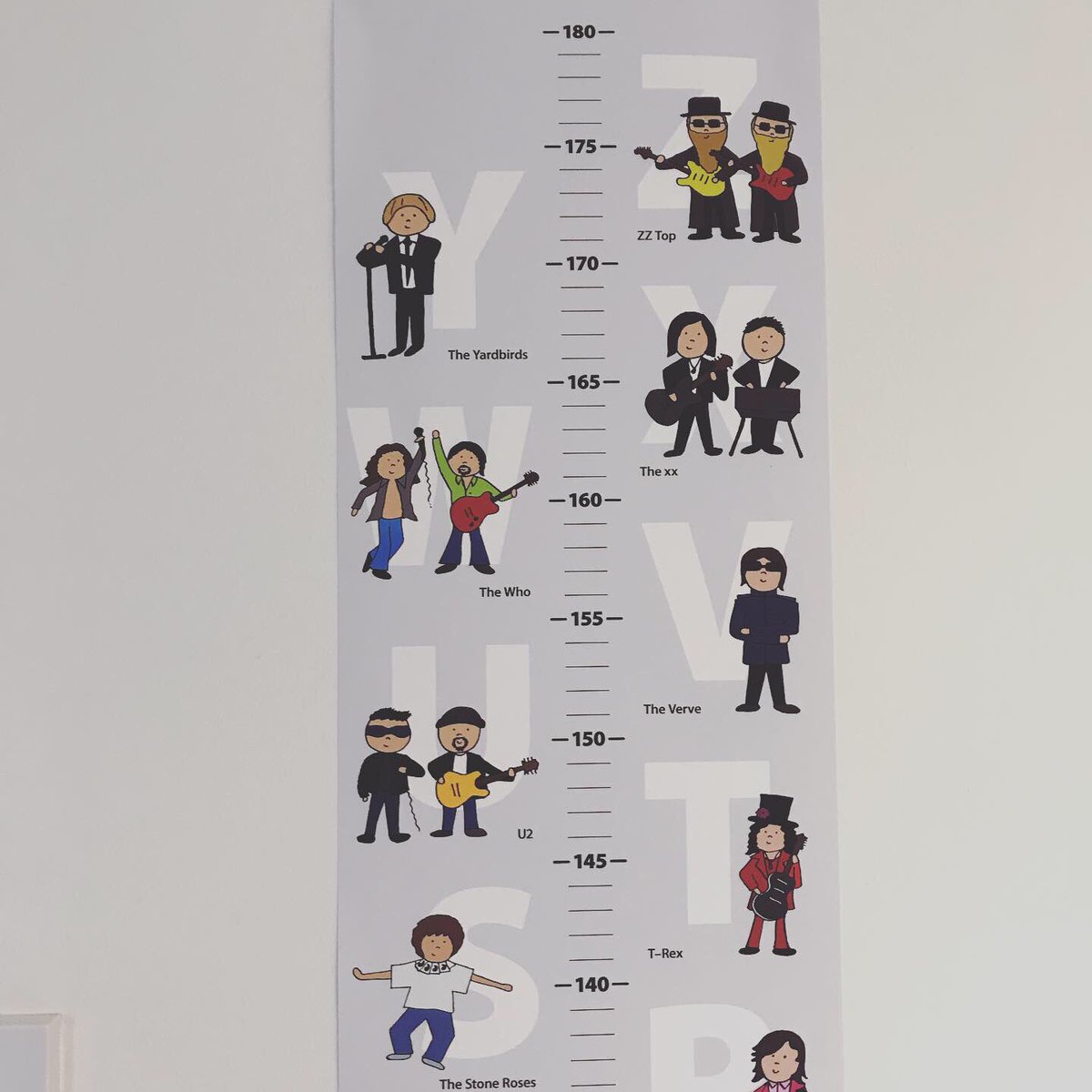 Rockrollbabies's tweet photo. Height charts are ready! I have 8 left (but can get more) £15 each. Sorry the pics aren’t the best it’s really hard to take them of this shape! 

#rocknrollbabies #atozofmusic #heightcharts https://t.co/ZZOfnZy1PJ