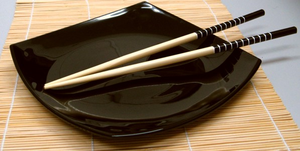 chopsticks on a dish