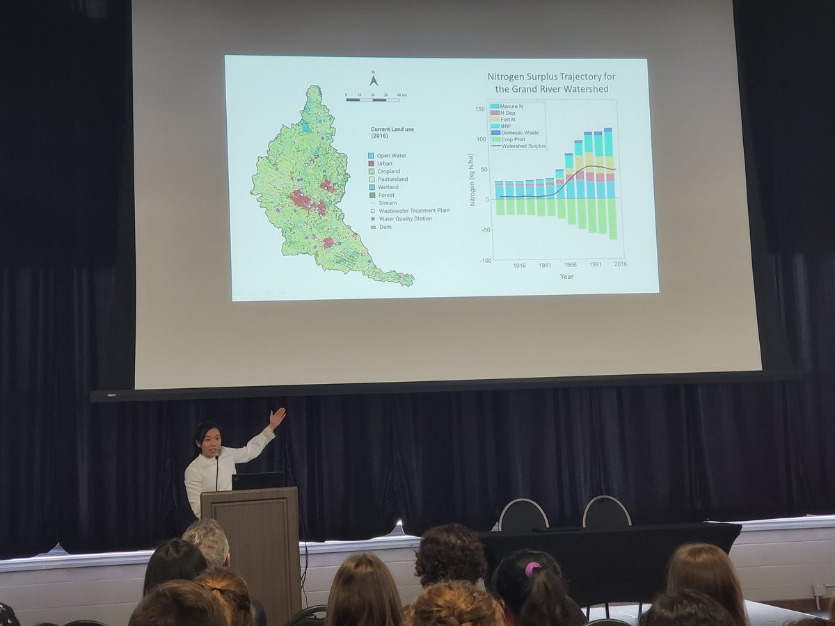 Lake_Futures's tweet image. #WorldWetlandsDay off to a great start! @joying_aO speaking about nitrogen legacies in the Grand River. @pHred_cheng sharing work on spatial disconnect between wetlands and nitrogen sources in the US. #BasuLab