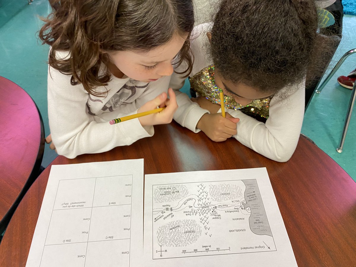 Thinking about the pros and cons of settlement locations for our DBQ in third grade! Excited to hear what these Tribe Elders have decided. #TuckahoeRocks #APSGifted  <a href="/TuckahoeSchool/">Tuckahoe Elementary School</a>