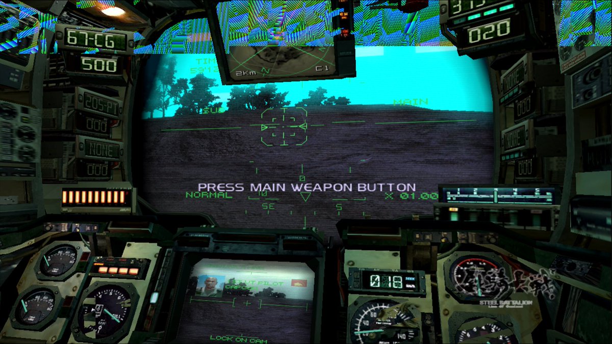 RazorStoJ's tweet photo. This is how Steel Battalion Line of Contact looks running on the xbox 360, lots of pixelation and visual issues, microsoft could never get the emulation right #OriginalXbox #SteelBattalion   #Xbox360 #BackwardsCompatability https://t.co/VKwxEcKYhu