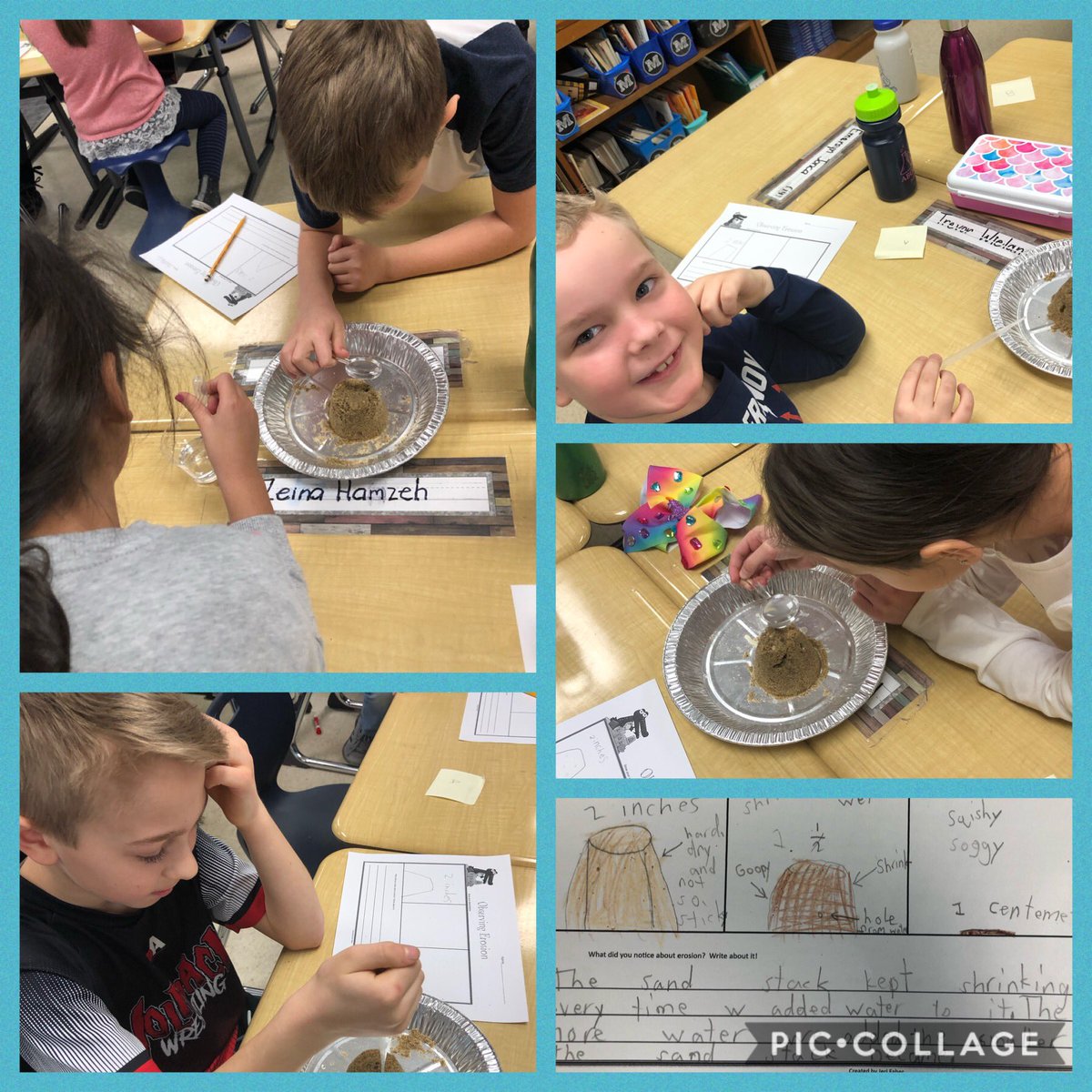 lstanner22's tweet photo. 2nd graders were great scientists today and did a big investigation: What does water do to the land? #Buchananbears #livoniapride https://t.co/NbNsxI72WT