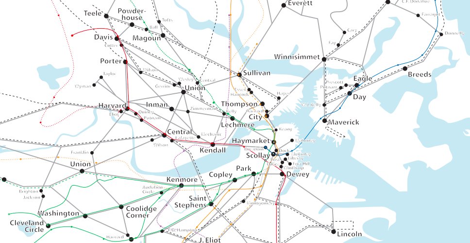 a map of boston street grid showing interconnecting squares