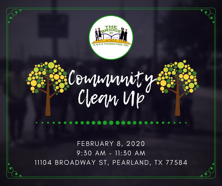 Bridge_by_Hope's tweet photo. We have our quarterly clean up of our street on Saturday, February 8 from 9:30-11:30 am. If interested , fill out our form https://t.co/vRUEoEVNQk ! #Volunteer #BridgeTheGap #BridgeByHope https://t.co/Afn3u7o98q