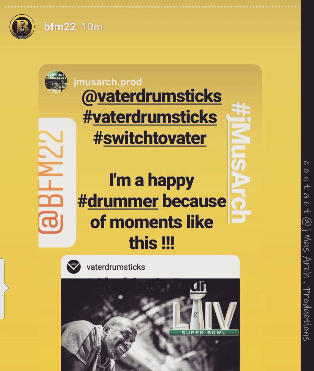 jMusArch_Prod's tweet photo. Thanks @BrianFrasierM 4 awesome playing being a huge #Inspiration 2 #drummer #drummers #drummersoftwitter #everywhere with his #drumset #drumsetup being #awesome 4 #PepsiHalftime! He sawmy appreciation, thanks2 @VaterDrumsticks #Vater #VaterDrumsticks
#SwitchToVater !
#jMusArch https://t.co/rqScZpCz2m
