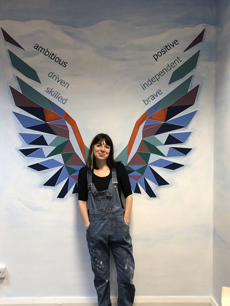 paintingtheroom's tweet photo. It’s National Apprenticeship Week 2020 the theme, ‘Look Beyond’ My interactive mural is now complete and ready at @CTSkills #NationalApprenticeshipWeek #NationalApprenticeshipWeek2020 #2020SoFar #muralartist #wingsmural https://t.co/wubEmSqvE6