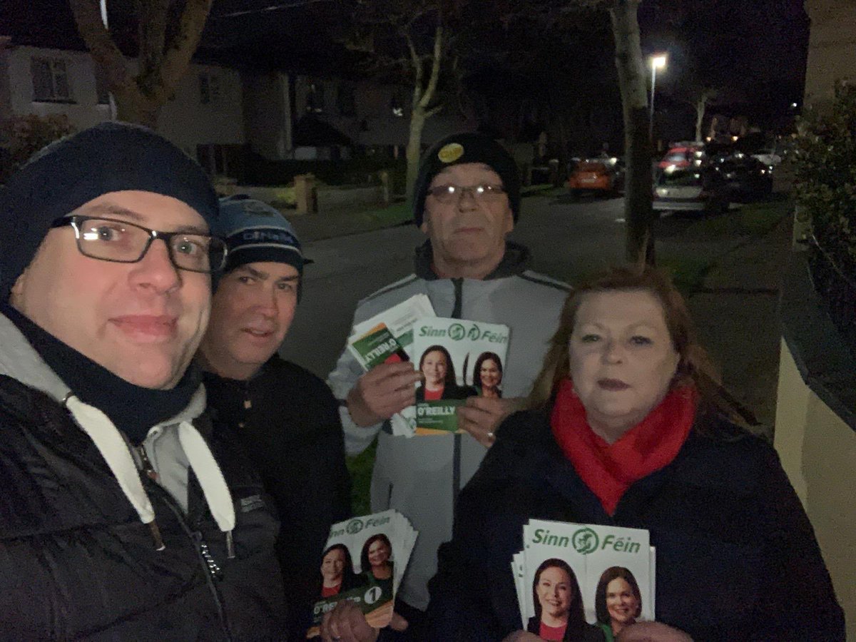 loreillysf's tweet photo. Teams out all over #DublinFingal today &amp; this evening Bitter cold out but sure we’d a lovely warm reception on the doors There is a very clear appetite for real change #GE2020 https://t.co/Prvo4ZFSmh