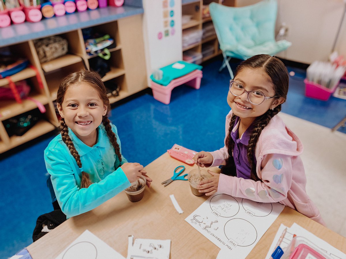 MsGsCuties's tweet photo. The best way to finish up our expository writing! We wrote all about how to make hot chocolate, then followed our directions to make some of our own 😋☕️ @MDE_Stars https://t.co/qKF28lJX7f