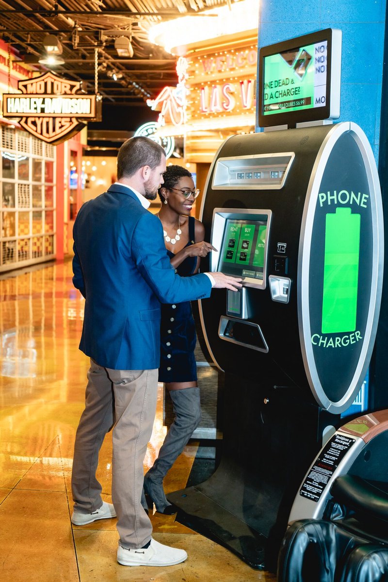 Flying into <a href="/LASairport/">Harry Reid International Airport</a> for <a href="/WorldofConcrete/">World of Concrete</a>? ✈️ Stay ahead of the game by snagging up a #MobileQubes portable charger. Kiosks are located at the airport &amp; all around the <a href="/Vegas/">Las Vegas</a> area. #worldofconcrete #WOC2020 #powerbank