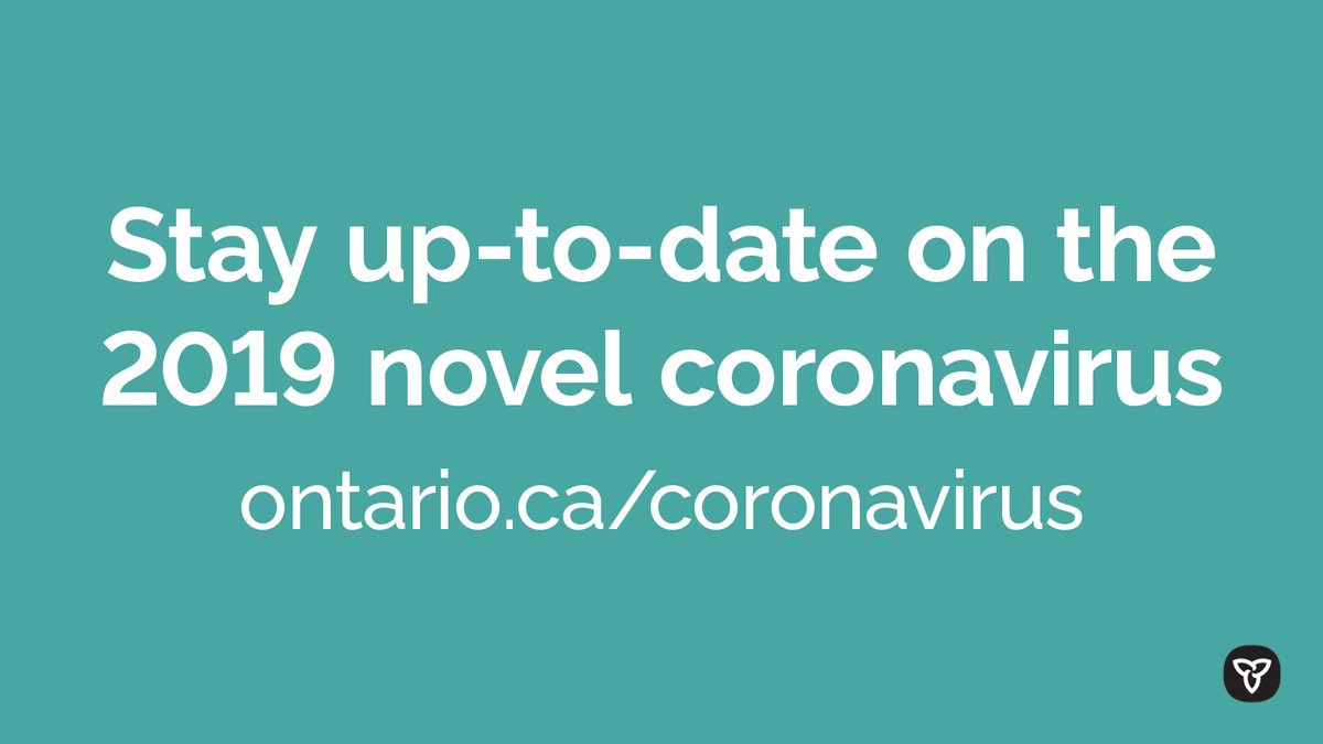 Image Text: “Stay up-to-date on the 2019 novel coronavirus. Ontario.ca/coronavirus.”