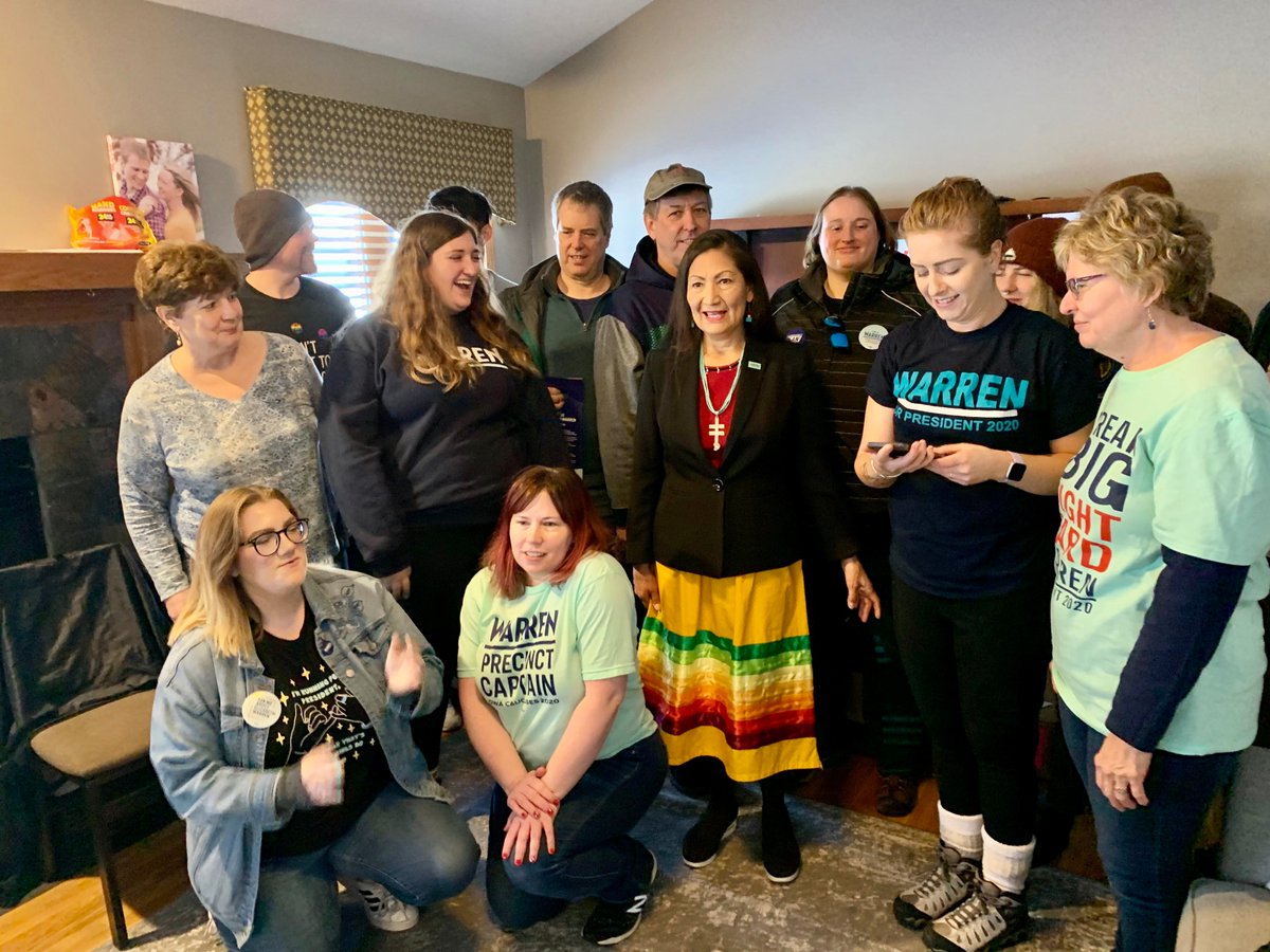 Rep. Deb Haaland at the Des Moines canvass launch.