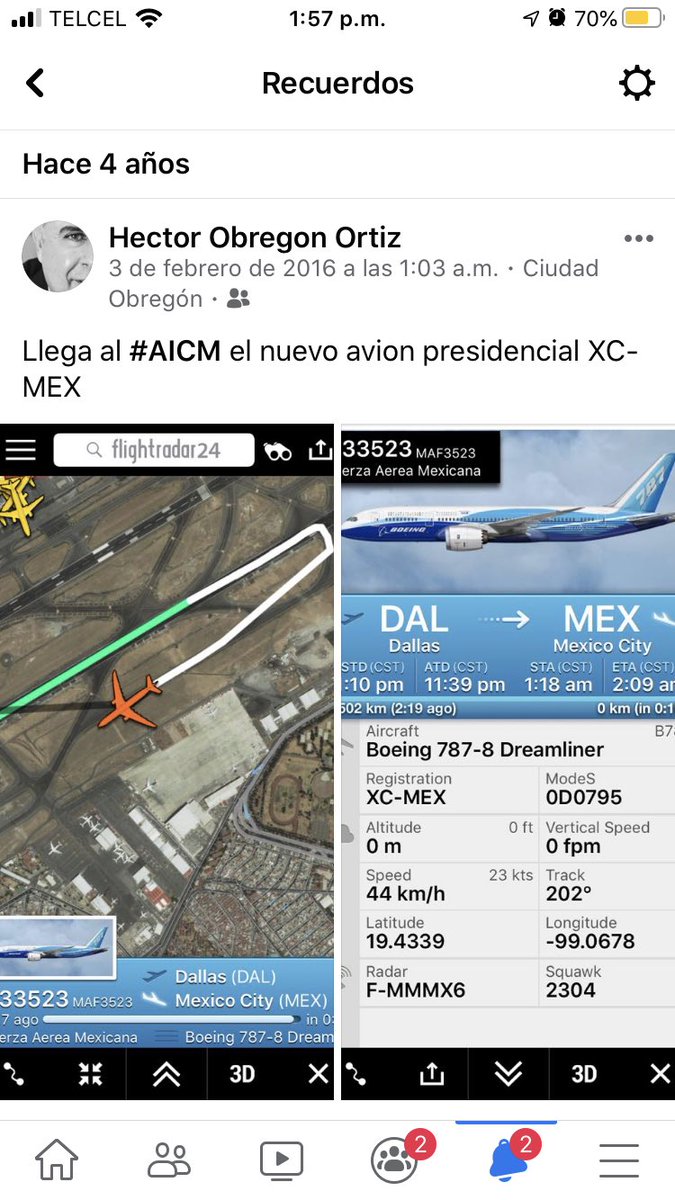 elhectorobregon's tweet photo. Que vueltas da la vida hace 4 años recibíamos con bombo y platillo el Nuevo Dreamliner #tp01 #xcmex https://t.co/nlIpV9Mnny