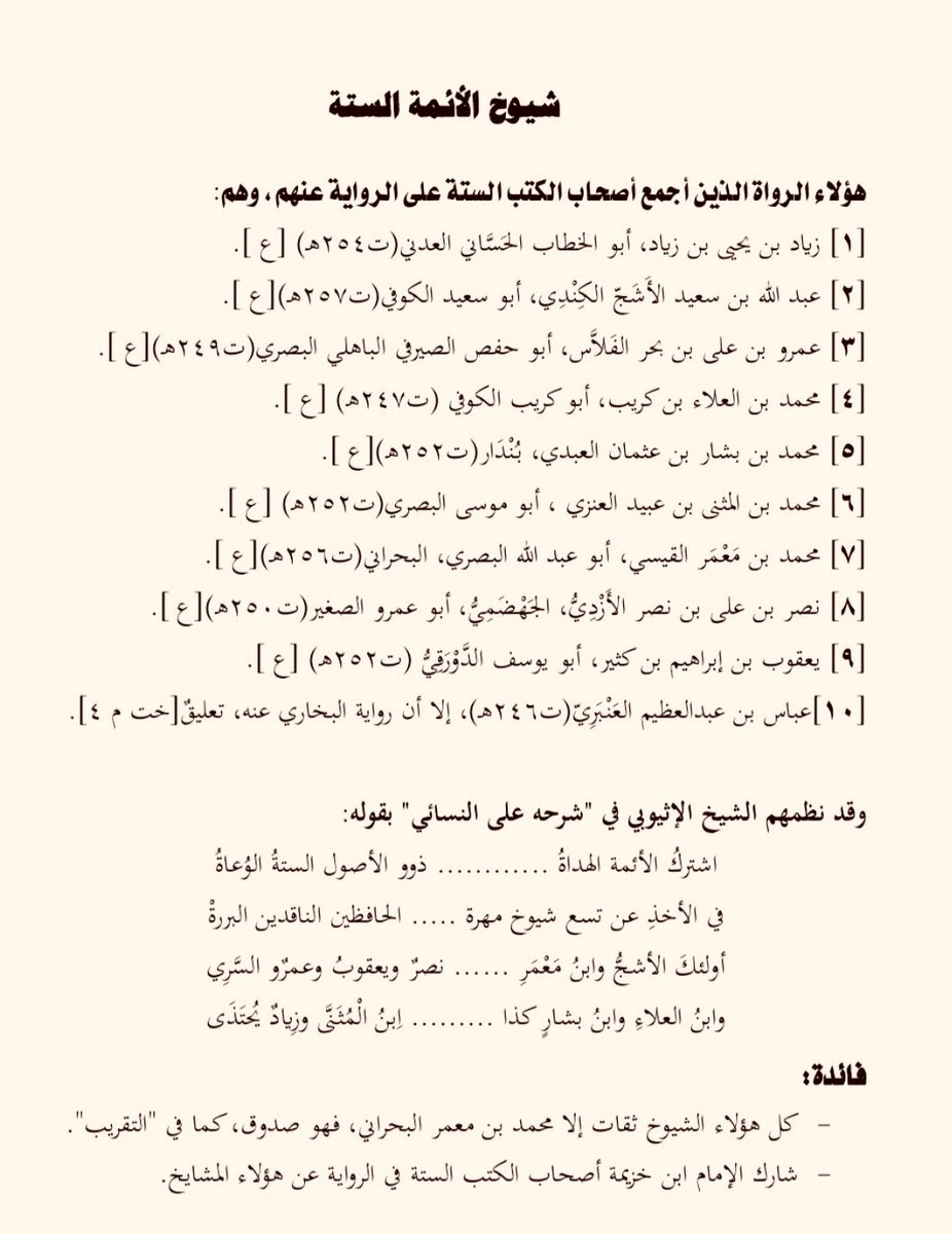 riyadhbinsaeed's tweet photo. شيوخ أصحاب الكتب الستة 
أخذتها من شيخنا محمد علي آدم شرحه
 للنسائي ، وذكرتها لشيخنا مقبل الوادعي 
ففرح بها حتى في شدة مرضه الذي مات
 فيه قال لي : اذكر لي شيوخ أصحاب
 الكتب الستة ٩ الذين يروون عنهم دون
 واسطه وبحضور شيخنا ربيع المدخلي
 حب الحديث وعلومه عند شيخنا 
جزاه الجنة https://t.co/x1DhIcfg3j