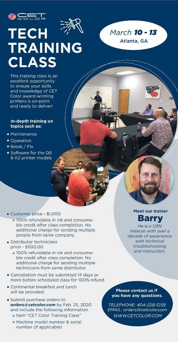 CETColor's tweet photo. CET Color - January 2020 Tech Training Class https://t.co/KE0odJpaeP