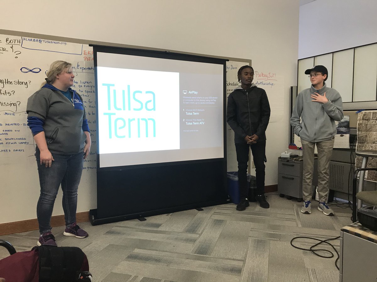 TangInstitute's tweet photo. Thank you to @TulsaTerm for an inspiring day with your students! Collaboration with students from five different high schools; research into the history of Tulsa; feedback sessions with adults and students before a presentation of their documentaries tomorrow to the public. https://t.co/x1NFwnl7nu