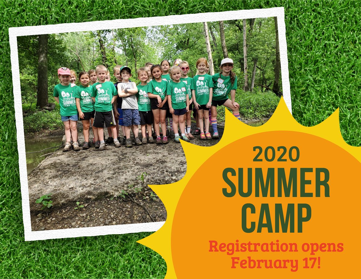 Allerton Summer Camp 2020 registration opens February 17!

Camps are centered on outdoor exploration and adventure with time for rest, relaxation, and free play daily. For more information, head to: bit.ly/2RV9eQs