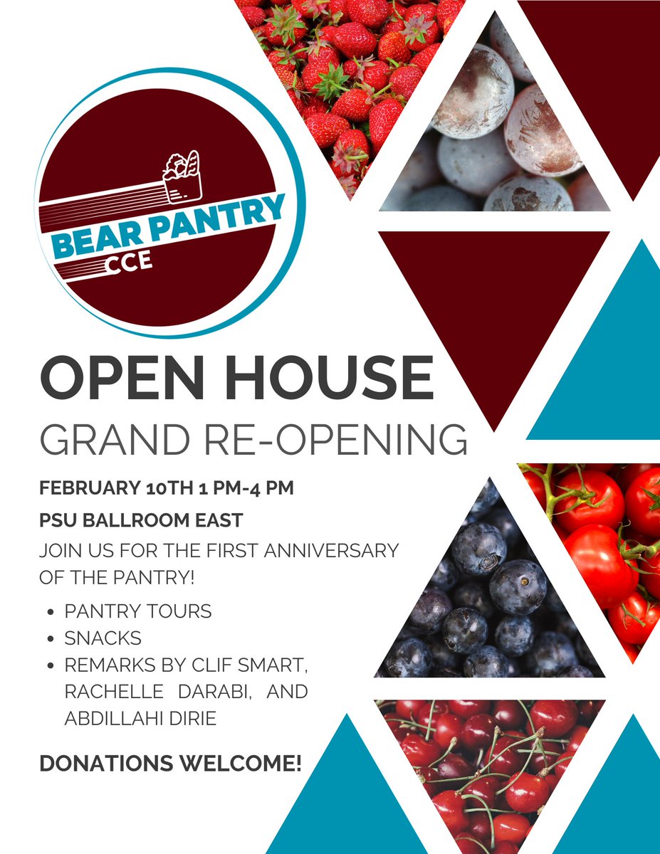 One week from today! Join us to celebrate the first anniversary of the pantry! There will be free snacks, guided pantry tours, and remarks made by <a href="/ClifSmart/">Clif Smart</a>, <a href="/MOStateSBP/">Colin Weber (he/him)</a>, and <a href="/rachelleldarabi/">Rachelle Darabi</a>! Mark your calendars!