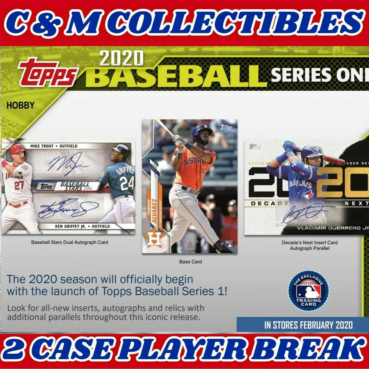 CandMCollect's tweet image. Grab your players here ---&amp;gt; ebay.to/2ylHzhs for our auctions that end tonight in a few hours for our 2020 @Topps Series 1 Baseball 2 Case (1 Hobby / 1 Jumbo) Player Break.  Break will be Wednesday Night (Release Day) at 6pm.