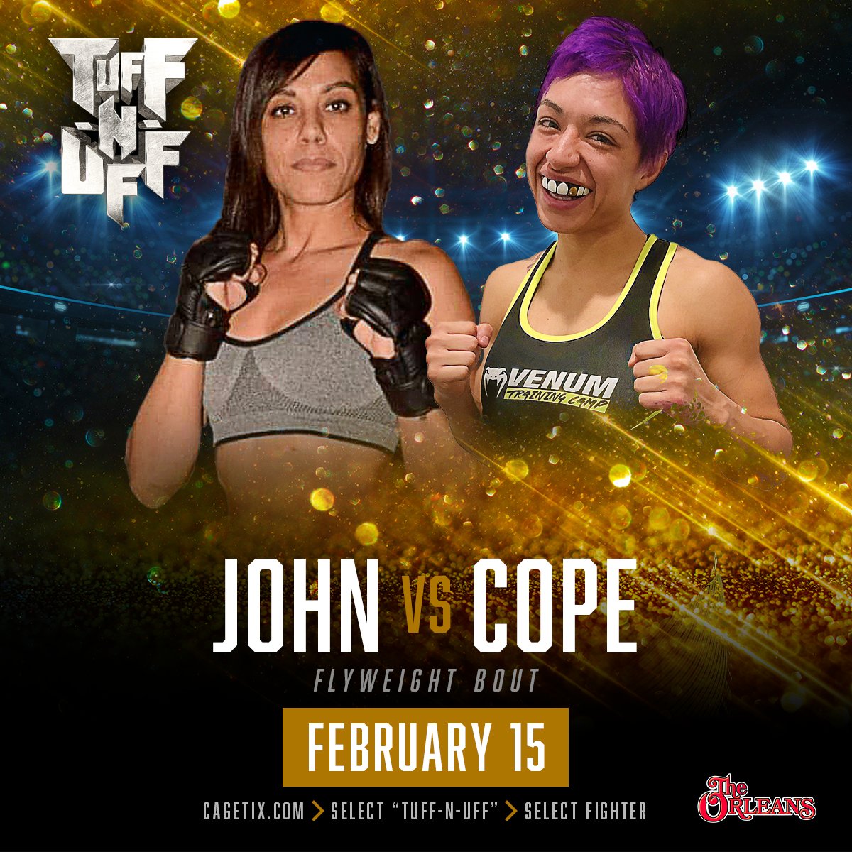 tuffnuff's tweet image. In her debut, Lacee Cope faces Laura John (1-1) on Feb. 15th @orleanscasino fight night.  #FutureStarsofMMA #MMA #Vegas #TuffNUff