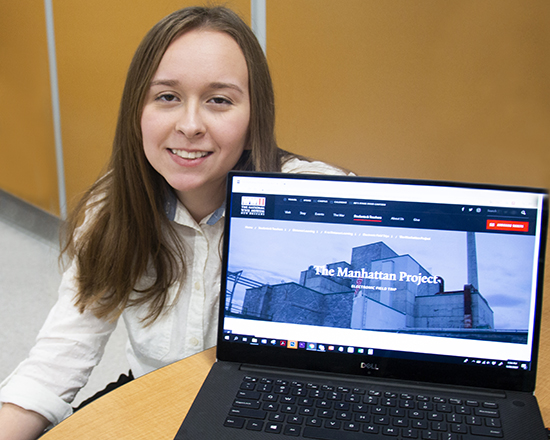 ksdschools's tweet photo. Sara Cassin has experience in the spotlight, acting in school plays. But the @wearedeltahs student is stepping onto an even larger stage: she's part of @WWIImuseum's electronic field trip on the Manhattan Project, broadcasting today. More: https://t.co/xc5BFvcTjx https://t.co/gu0Sog7WPN